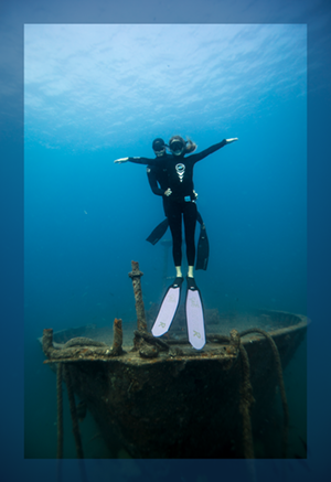 PADI Basic Freedivers on boat