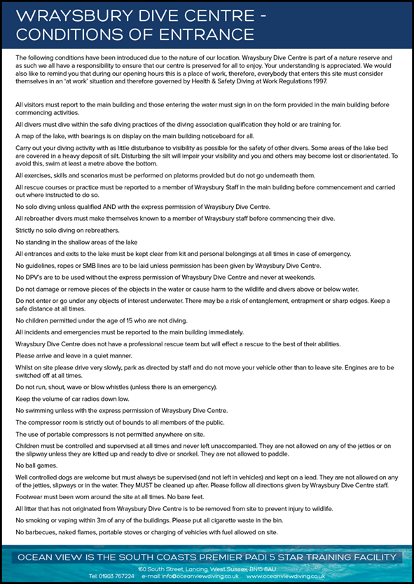 Wraysbury site rules